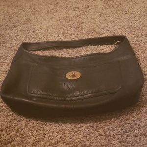 Authentic Black Leather Coach Bag